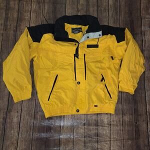 Vintage Obermeyer McKinley Ski Jacket Mens M Yellow Full Zip Hooded Insulated